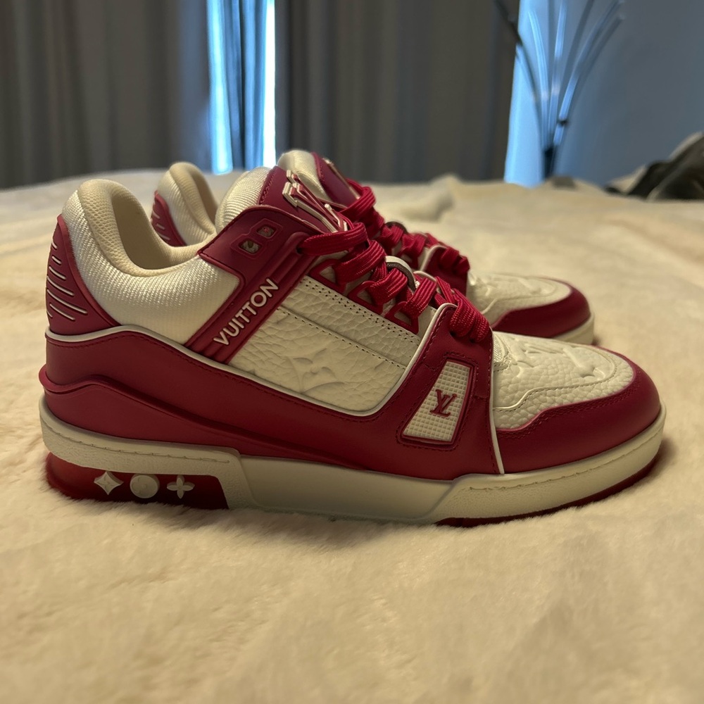 Louis Vuitton Red and Cream Sneakers